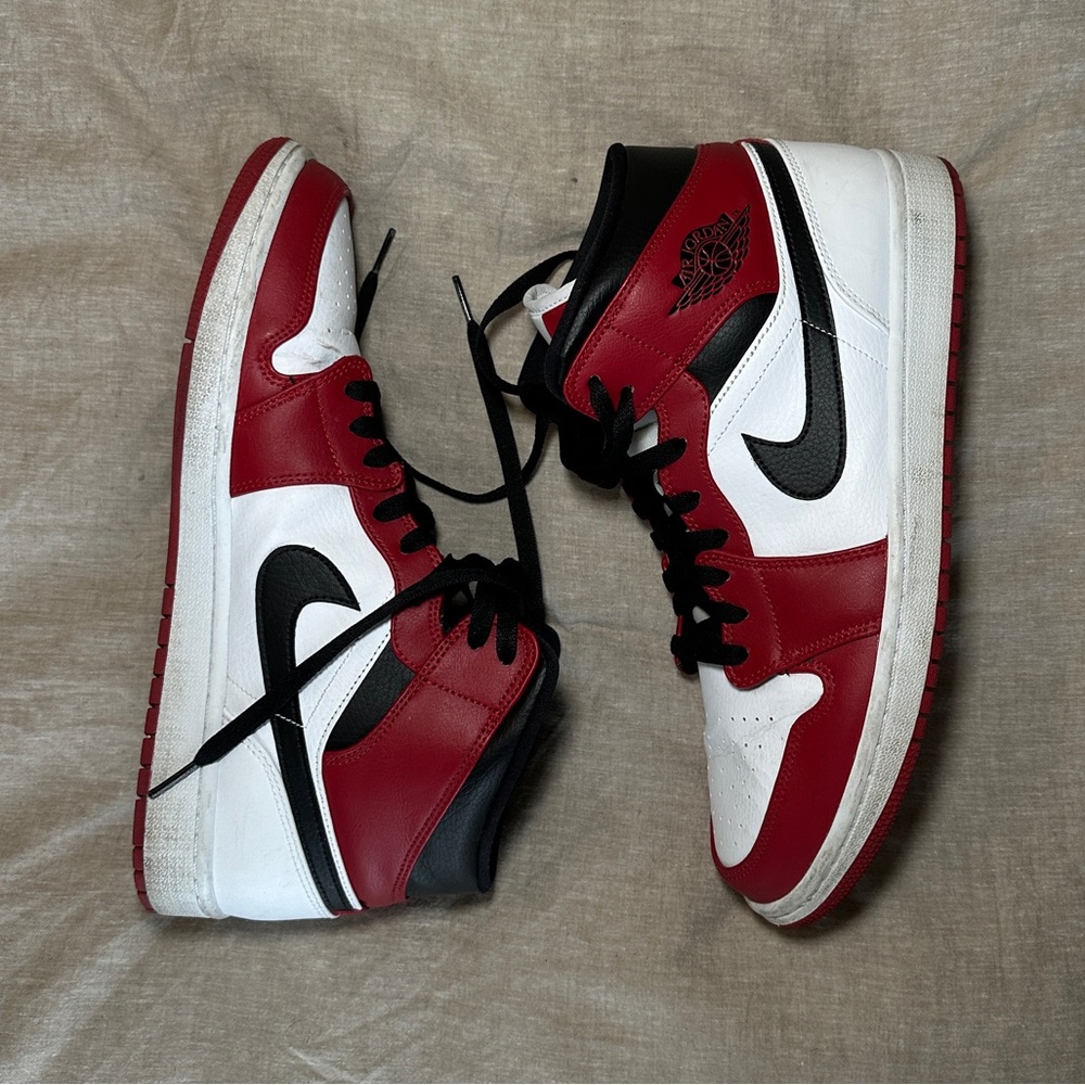 Nike Air Jordan Red and White High-Top Sneakers
